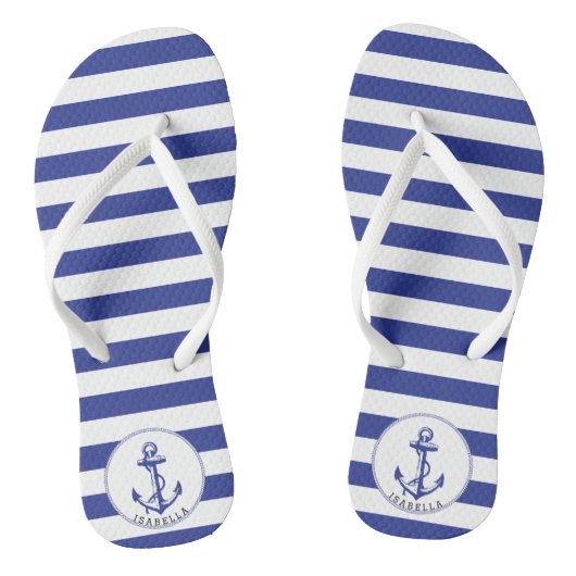Tongs Bleu et blanc marine (Semelle)
