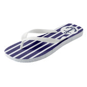 Tongs Bleu Et Blancs Avec Ancre (Incliné)