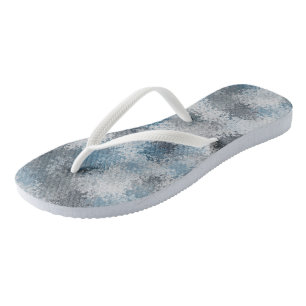 Tongs Bleu et gris abstrait