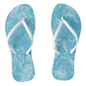 Tongs Bleu et Marbre blanc tourbillon Abstrait (Semelle)