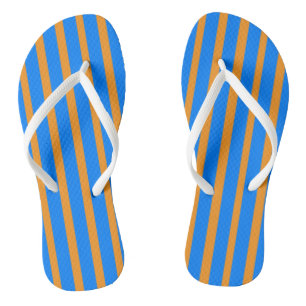 Tongs bleu et orange rayé