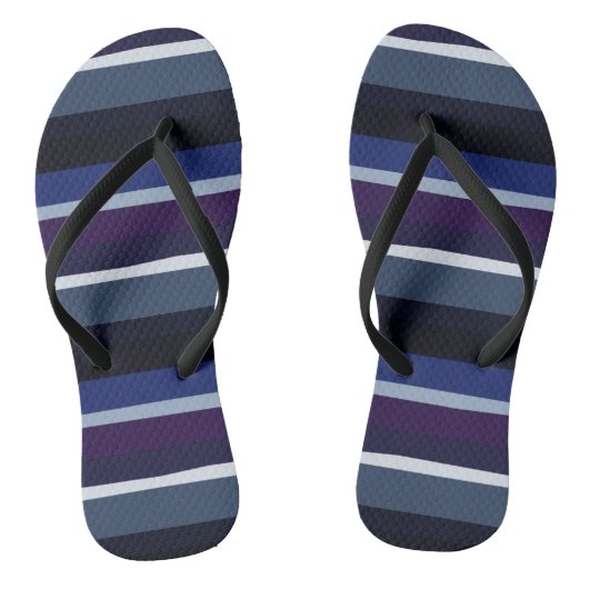 Tongs Bleu et pourpre Abstrait rayures (Semelle)