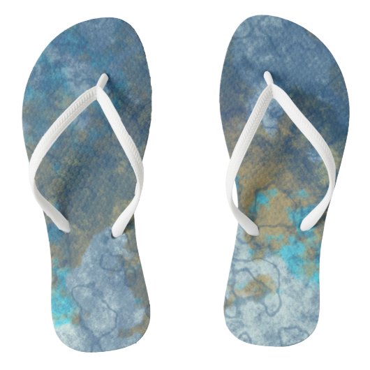 Tongs Bleu et Turquoise Abstrait (Semelle)