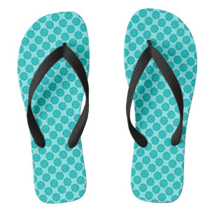 Tongs Bleu/Fleur Turquoise Ruban par Kenneth Yoncich