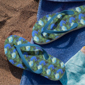 Tongs Bleu Hydrangée fleurit motif floral