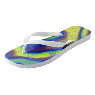 Tongs Bleu jaune et vert teint Cravate