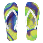Tongs Bleu jaune et vert teint Cravate (Semelle)