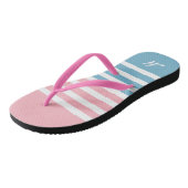 Tongs Bleu mignon et rose Motif (Incliné)