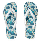 Tongs Bleu Océan Abstrait | Motif côtier (Semelle)