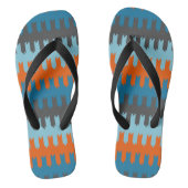 Tongs Bleu Orange et Gris Géométrique (Semelle)