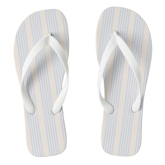 Tongs Bleu pâle et beige cinq rayures motif (Semelle)