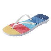 Tongs Bleu rouge orange orange Abstraite stries Nom (Incliné)