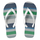 Tongs Bleu vert Abstrait rayures (Semelle)