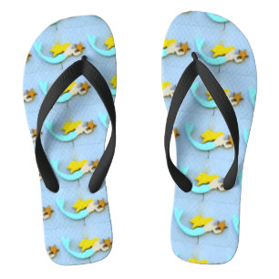 Tongs blonde nageante sirènes bleu clair