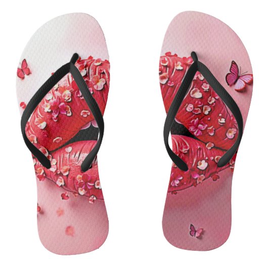 Tongs Blooming Lips: Floral Butterfly Kiss (Semelle)