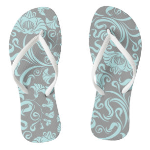 Tongs Blue Grey Vintage Floral Pattes femmes Flip Flop