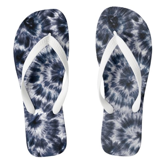 Tongs Blue Indigo Shibori Tie Dye (Semelle)