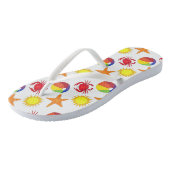 Tongs Boeuf Crabe Soleil Soleil Starfish Beach Imprimer (Incliné)