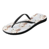 Tongs Boho Brun Herbe de Pampas Orchidées Blanches Monog (Incliné)