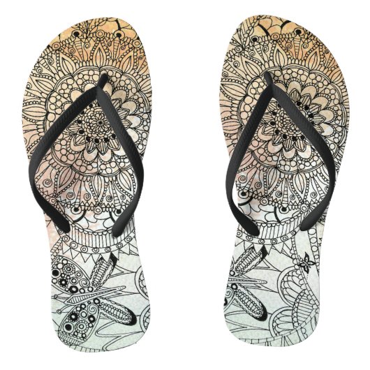 Tongs Boho Mandala Bohemian Art (Semelle)