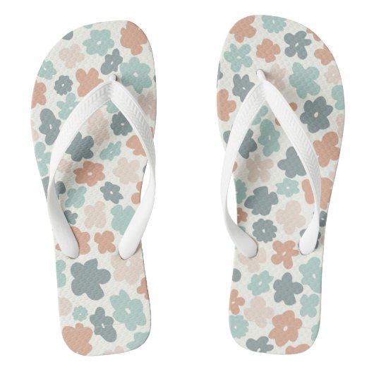 Tongs Boho pastel flowers cutout (Semelle)