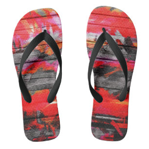 Tongs Bois de teintes peintes #3