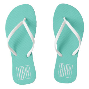 Tongs Bold Modern   White on aqua