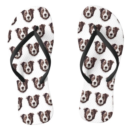Tongs Bordure Collie Chien 3D inspiré (Semelle)