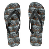 Tongs Bordure Collie Halloween nuit Chien ravir (Semelle)