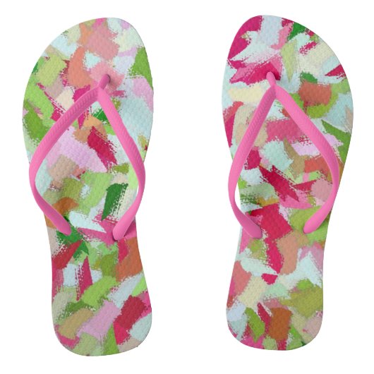 Tongs Boues roses et vertes (Semelle)