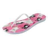 Tongs Bouledogues français de Français roses mignons (Incliné)