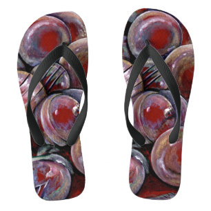 Tongs Boules de Noël Rouges