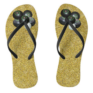 Tongs Boules de pelouse dorées, pions