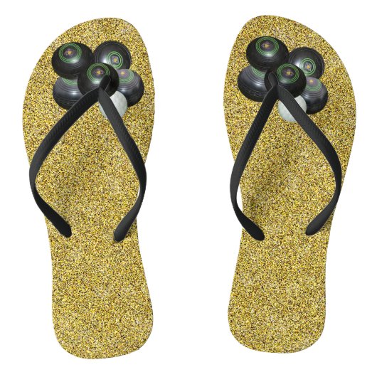 Tongs Boules de pelouse dorées, pions (Semelle)