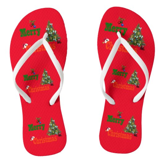 Tongs Boules de pelouse style Noël, (Semelle)