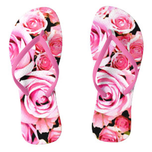 Tongs Bouquet de roses roses