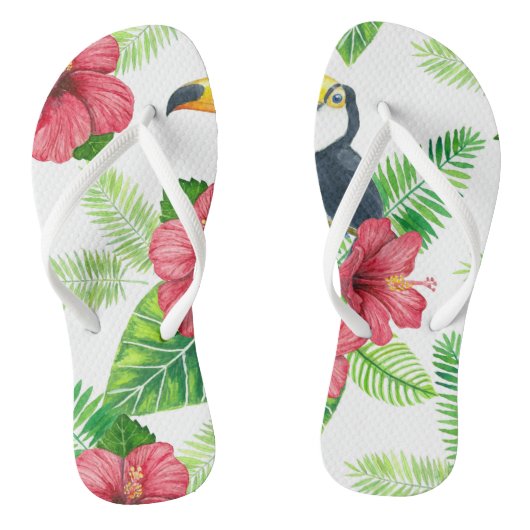 Tongs Bouquet Toucan et tropical (Semelle)