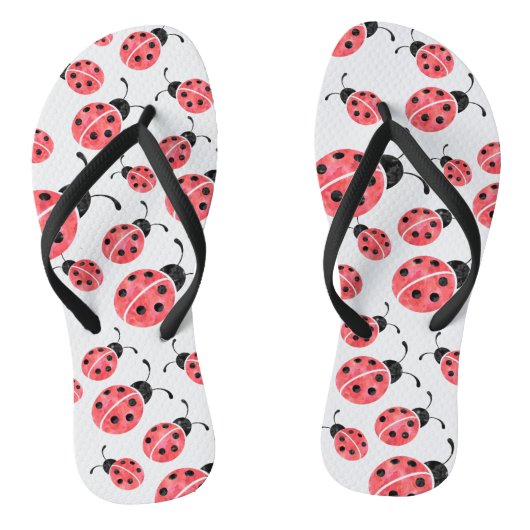 Tongs Bouts d'impression d'aquarelle Ladybug (Semelle)