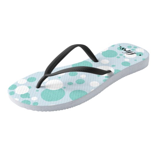 Tongs BRIDE & Bridesmaitres Pois Douche (Incliné)