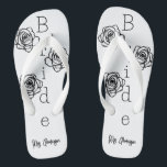 Tongs Bride Flip=Flops avec nom personnalisé<br><div class="desc">Présentez nos tongs de mariée, conçus sur mesure pour la journée spéciale ou la lune de miel! Ces tongs mêlent confort et personnalisation, avec le nom de la mariée écrit élégamment en bas. Parfaits pour les mariages à la plage ou comme un saut de talons à la réception, ces tongs...</div>