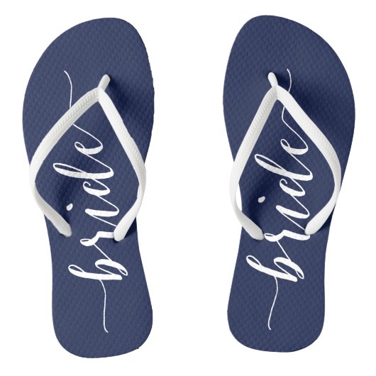 Tongs Bride Navy Blue Wedding Party Flip Flops Slim (Semelle)