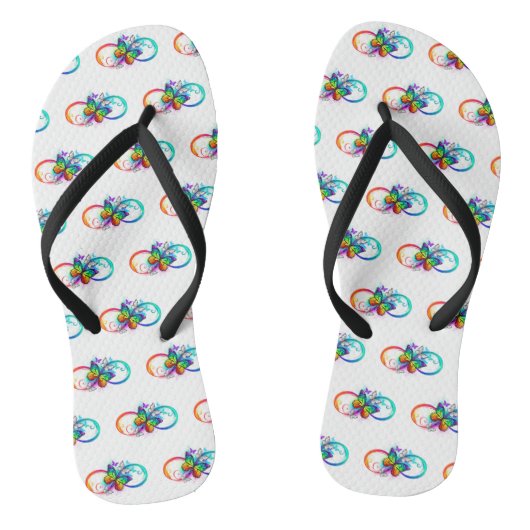 Tongs Bright infinity with rainbow butterfly (Semelle)