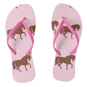 Tongs Brown silhouette de cheval sur rose