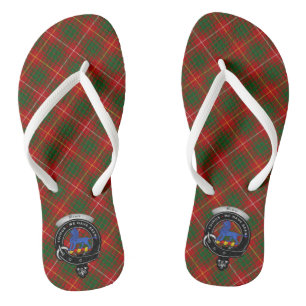 Tongs Bruce Clan Badge & Tartan Flip Flops