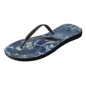 Tongs Bue Gris Marbre Noir & Veines Beige (Incliné)