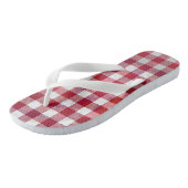 Tongs Buffalo plaid rouge et blanc (Incliné)