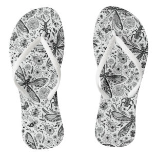 Tongs Bugs de Doodle sur bleu foncé