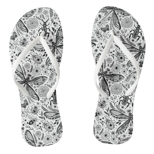 Tongs Bugs de Doodle sur bleu foncé (Semelle)