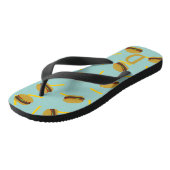 Tongs Burger mou et frites Flip Flops Motif de restaurat (Incliné)