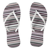 Tongs Burgundy, rose et gris Abstrait rayures (Semelle)